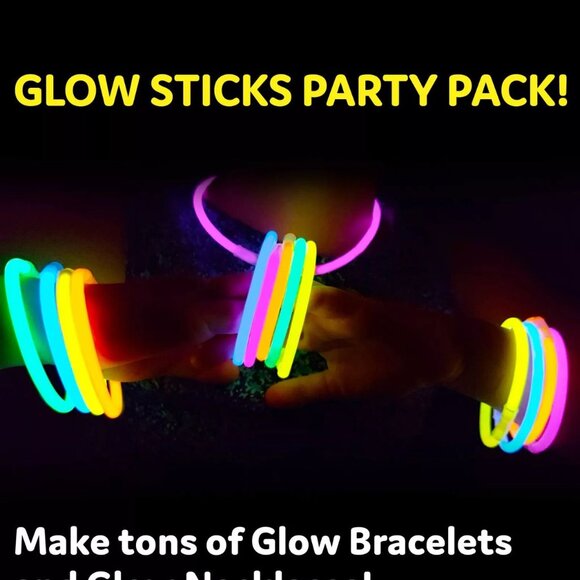 Glow Sticks Bulk Party Favors 100pk - 8" Glow in the Dark Party Supplies Ligh - Picture 3 of 6